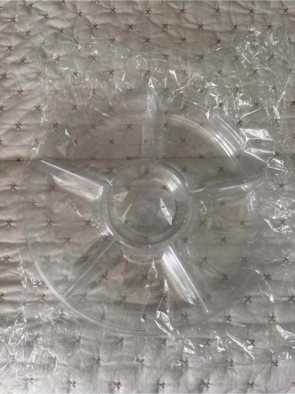 Clear Plastic Divided Serving Tray 2 pack